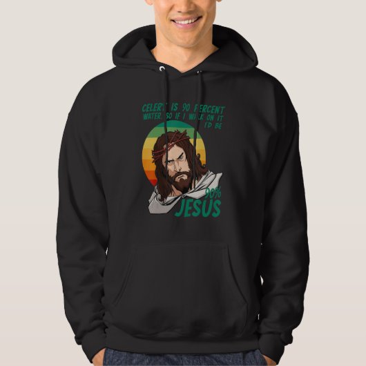 Celery Easter Passover Funny Sarcastic Jesus Faith Hoodie (Voorkant)