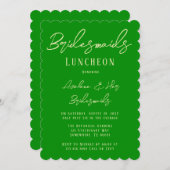 Celery Forest Green Typography Bruidsmeisjes Lunch Kaart (Voorkant / Achterkant)