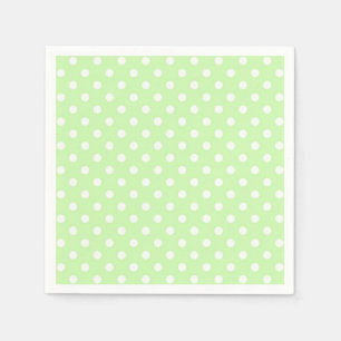 Celery Green and White Polka Dot Pattern Servet