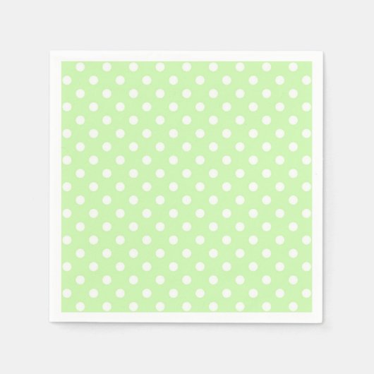 Celery Green and White Polka Dot Pattern Servet (Voorkant)