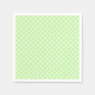 Celery Green and White Polka Dot Pattern Servet