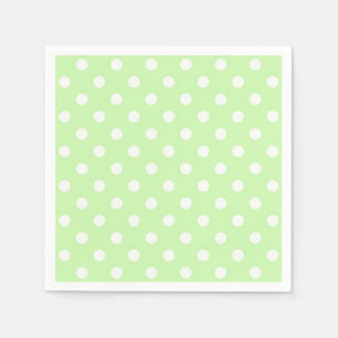 Celery Green and White Polka Dot Pattern Servetten