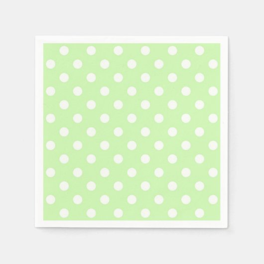 Celery Green and White Polka Dot Pattern Servetten (Voorkant)