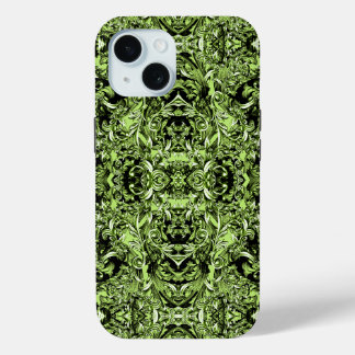 CELERY GREEN ITALIAN BAROQUE PRINT iPhone 15 CASE