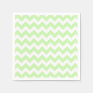Celery Green, White Chevron ZigZag Pattern Servet