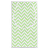 Celery Green, White Large Chevron ZigZag Pattern Klein Cadeauzakje (Achterkant)