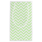 Celery Green, White Large Chevron ZigZag Pattern Klein Cadeauzakje (Voorkant)