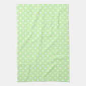 Celery Green White Polka Dot Pattern Theedoek (Verticaal)