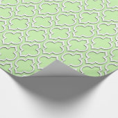 Celery Green White XL Moroccan Quatrefoil #7DS Cadeaupapier (Hoek)