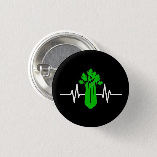 Celery Heartbeat Ronde Button 3,2 Cm (Voorkant /achterkant)