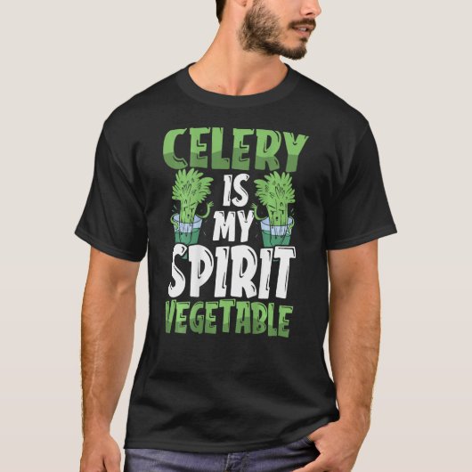 Celery Is My Spirit Vegetable Backprint Vegetable T-shirt (Voorkant)
