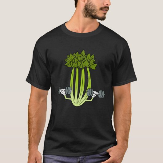 Celery Lifting Weights Bodybuilding Leek T-shirt (Voorkant)