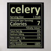 Celery Nutrition Thanksgiving Costume Food Facts X Poster (Voorkant)