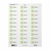 Celery Polka Dot Pink Quatrefoil 3 Monogram Etiket (Full Sheet)