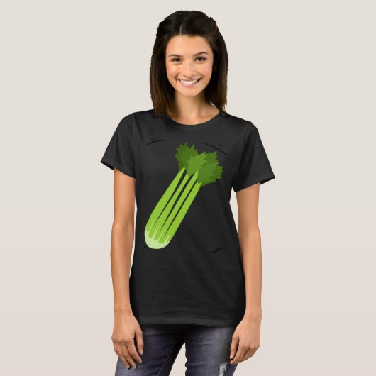 Celery Squad Ironic Saying Leek Vegetable Food T-shirt (Voorkant volledig)