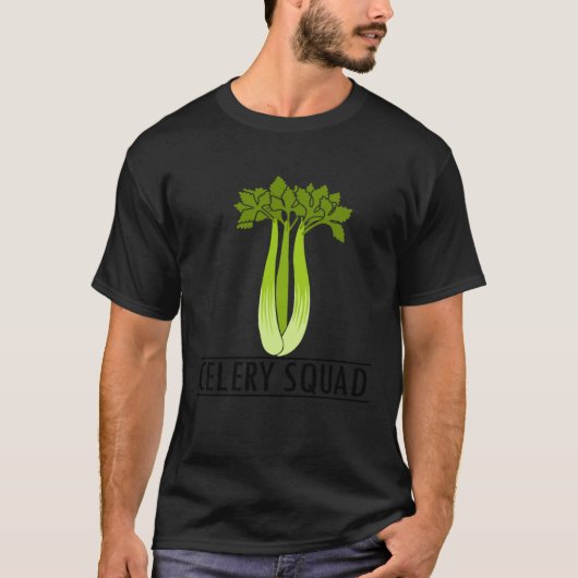 Celery Squad Vegetable Fan Ironic Leek T-shirt (Voorkant)