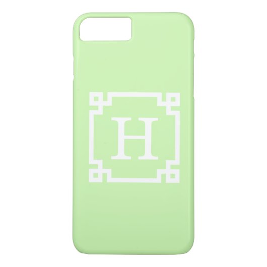 Celery White Greek Key Lijst #2 Initiaal Monogram Case-Mate iPhone Case (Achterkant)
