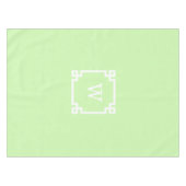 Celery White Greek Key Lijst #2 Initiaal Monogram Tafelkleed (Voorkant (Horizontaal))