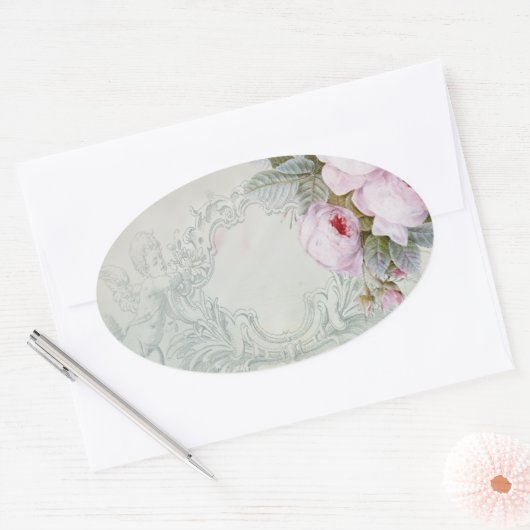 CÉLESTE achtergrond Ovale Sticker (Envelop)