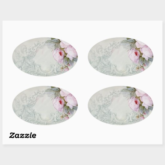 CÉLESTE achtergrond Ovale Sticker (Vel)