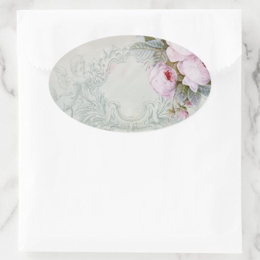 CÉLESTE achtergrond Ovale Sticker (Tas)