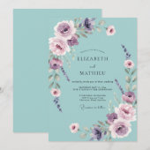 Celeste Amethyst Bloem Bruiloft Kaart (Voorkant / Achterkant)