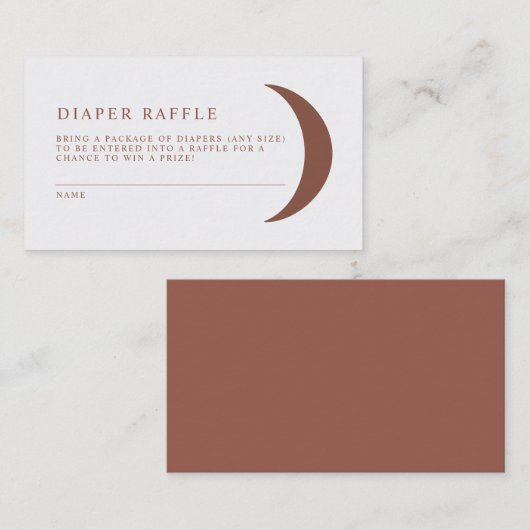 CELESTE Bohemian Moon Diaper Raffle Ticket Game (Voorkant / Achterkant)