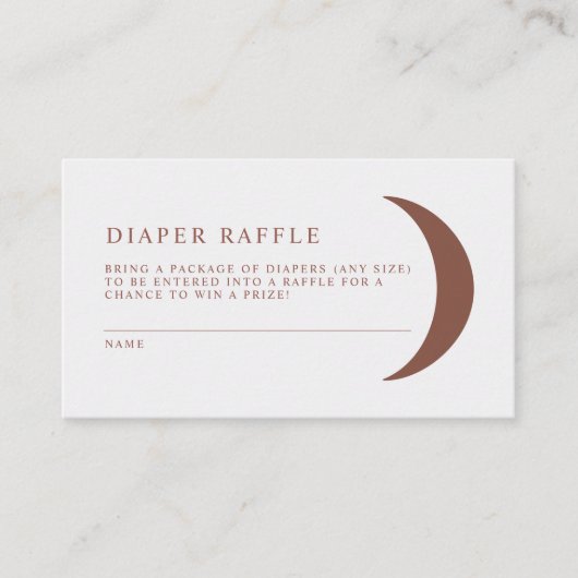 CELESTE Bohemian Moon Diaper Raffle Ticket Game (Voorkant)