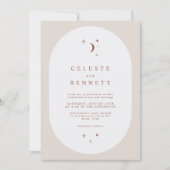 CELESTE Boho Maan & Sterren Terracotta Trouwdag Kaart (Voorkant)