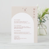 CELESTE Boho Moon & Stars Terracotta Arch Menu (Staand voorkant)