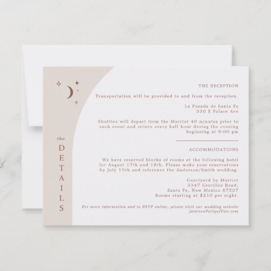 CELESTE Boho Moon & Stars Terracotta Details Kaart (Voorkant)