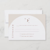 CELESTE Boho Moon & Stars Terracotta RSVP Kaart (Voorkant)