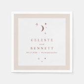 CELESTE Boho Moon & Stars Terracotta Wedding Servet (Voorkant)