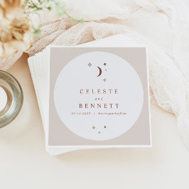 CELESTE Boho Moon & Stars Terracotta Wedding Servet