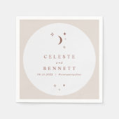 CELESTE Boho Moon & Stars Terracotta Wedding Servet (Voorkant)