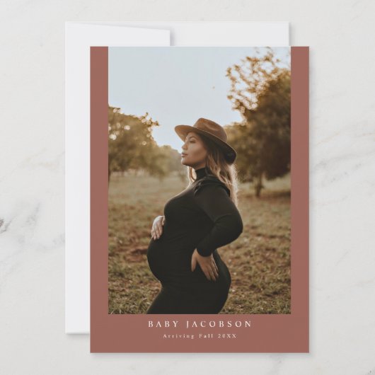 CELESTE Boho Terracotta Moon Arch Baby shower Kaart (Achterkant)