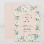 Celeste Champagne Roze Bruiloft Kaart (Voorkant / Achterkant)