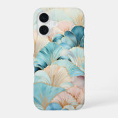 Celeste Deco Luxe Art Deco Turkoois Goud iPhone 16 Hoesje (Achterkant)