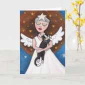 Celeste en haar Kat - Wenskaart Kaart (Gele Bloem)