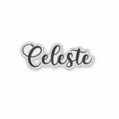 Celeste Naam - Handgeschreven kalligrafie Sticker (Voorkant)