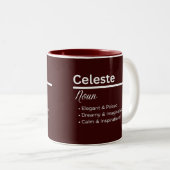 Celeste Personalized Name Coffee Mug Tweekleurige Koffiemok (Voorkant rechts)