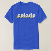 Celeste Retro Rainbow Typography Vervaagde stijl T-shirt (Design voorkant)