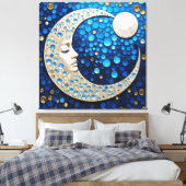Celeste: Vrouw in de maan Canvas Afdruk (Insitu (Slaapkamer))