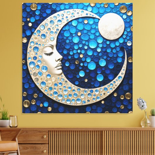 Celeste: Vrouw in de maan Canvas Afdruk (Insitu (Woonkamer))