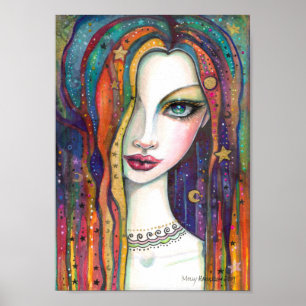 Celestia Bohemian Celestial Girl van Molly Harriso Poster