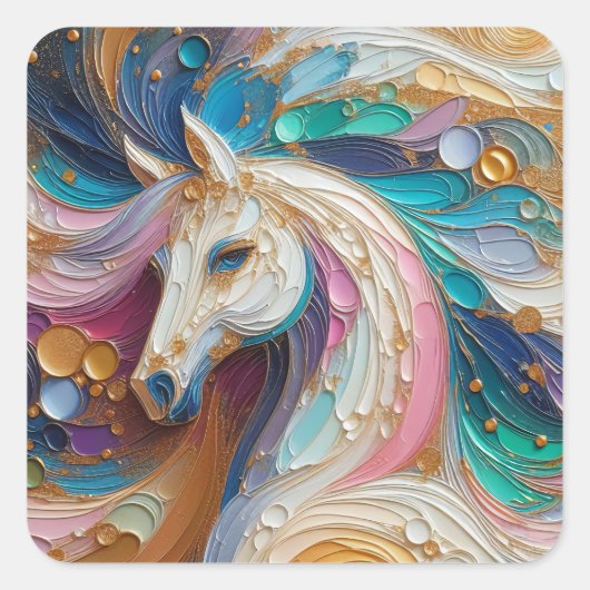 Celestia Paard Impressionisme Sticker (Voorkant)