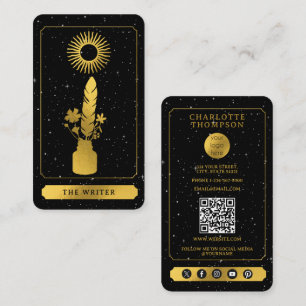 Celestiaal Tarot Logo Zwart Goud Schrijver Auteur Visitekaartje