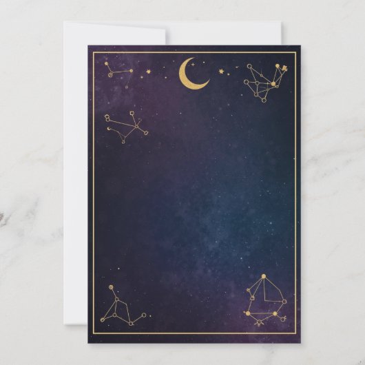 Celestial 21st Birthday Invitation | Gold Stars Kaart (Achterkant)