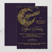 Celestial 50th Birthday Party Invitation Kaart (Voorkant / Achterkant)