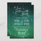 Celestial A Love Geschreven in Stars Wedding Kaart (Voorkant / Achterkant)